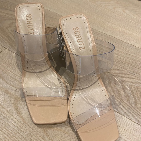 Clear and rhinestone block heel sandals - Picture 9 of 9